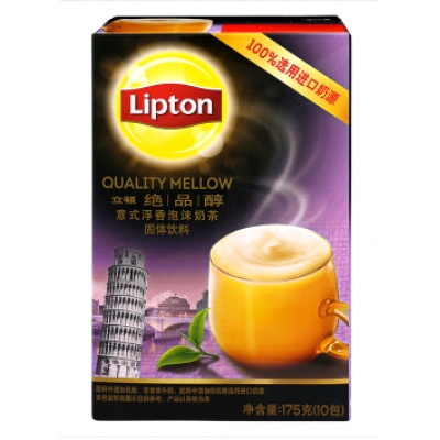 立顿Lipton 奶茶 绝品醇意式浮香泡沫奶茶10条175g 速溶固体饮料办公室休闲下午茶