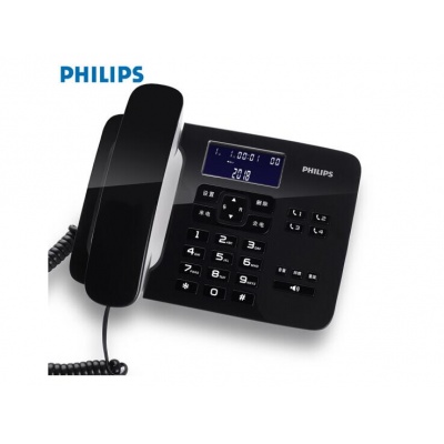 飞利浦（PHILIPS）CORD492 有绳电话机 来电显示电话机/家用座机/商务办公座机（黑色） 